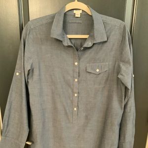 J Crew Chambray Popover Tunic Size Medium